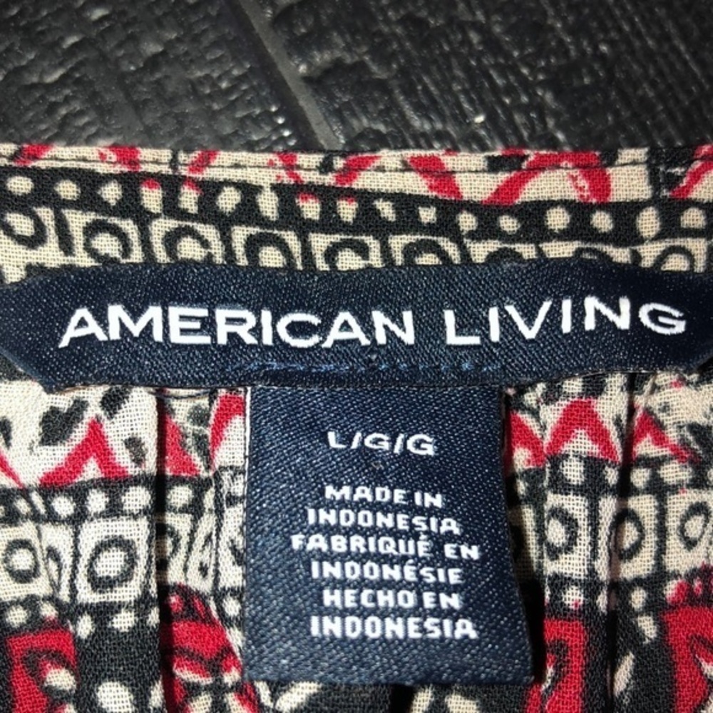American Living Blouse large Black Red - Picture 4 of 15